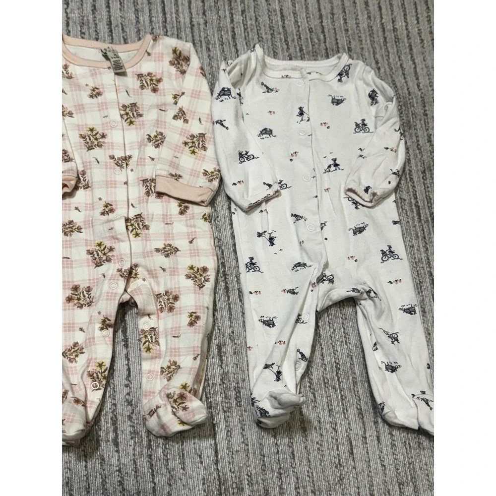 Baby Girl 3-6M Sleeper Bundle 4pc Disney Carter's Footed Pajamas Lot